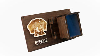 Custom wall treats and leash holder for dogs