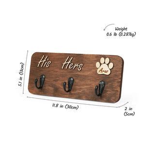 Personalized His & Hers Dog Leash Holder