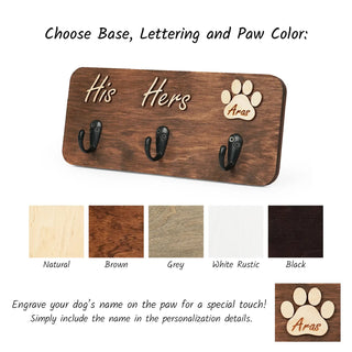 Personalized His & Hers Dog Leash Holder